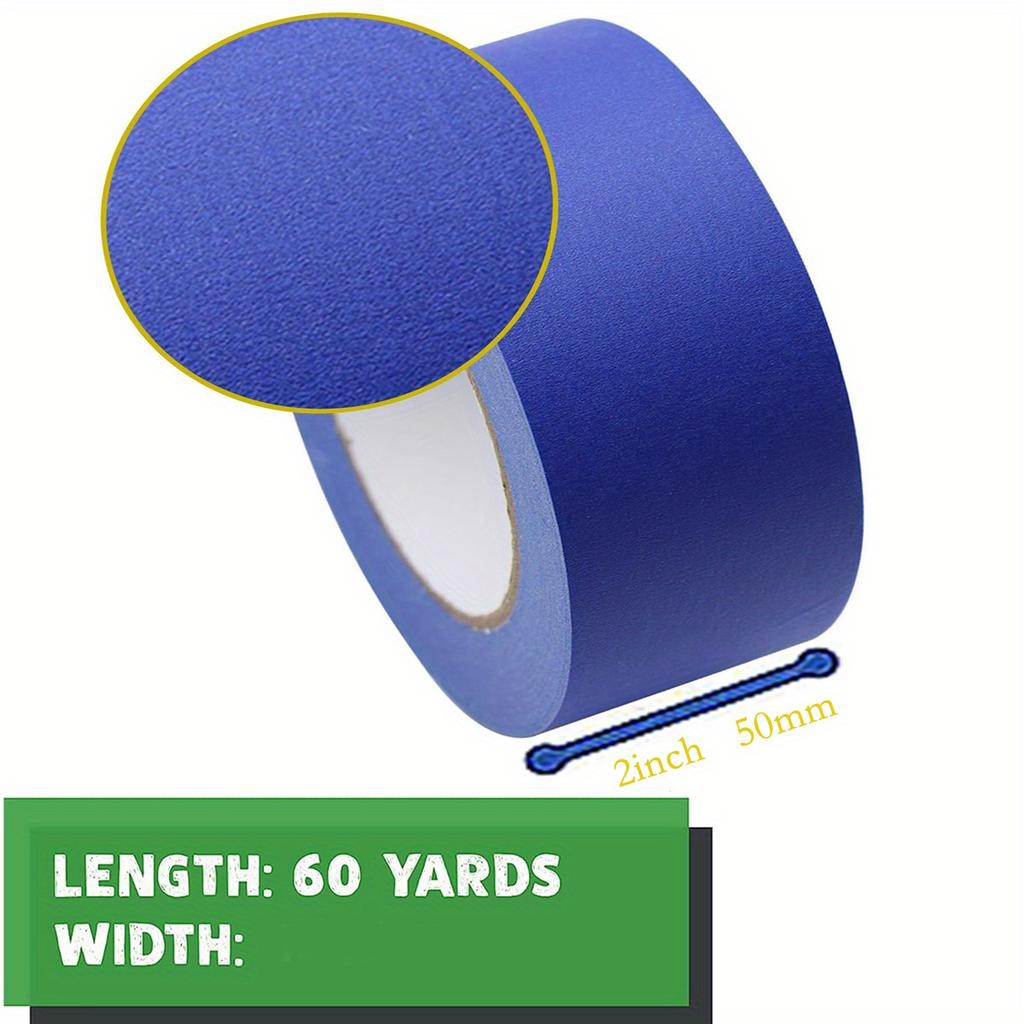 Blue Painter's Tape 4 Sizes – 1/2", 3/4", 1", 2" Masking Tape, Clean Peel Residue-Free for Painting, DIY & Home Projects