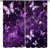 Butterfly Girl Nature Landscape Curtains,Spring Botanical Floral Teen Kids Scenic Printed Rod Pocket Window Treatments Living