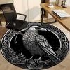 1pc Raven Design Chair Carpet for Office, Round Non Slip Durable Large Size Office Carpet, Suitable for Office