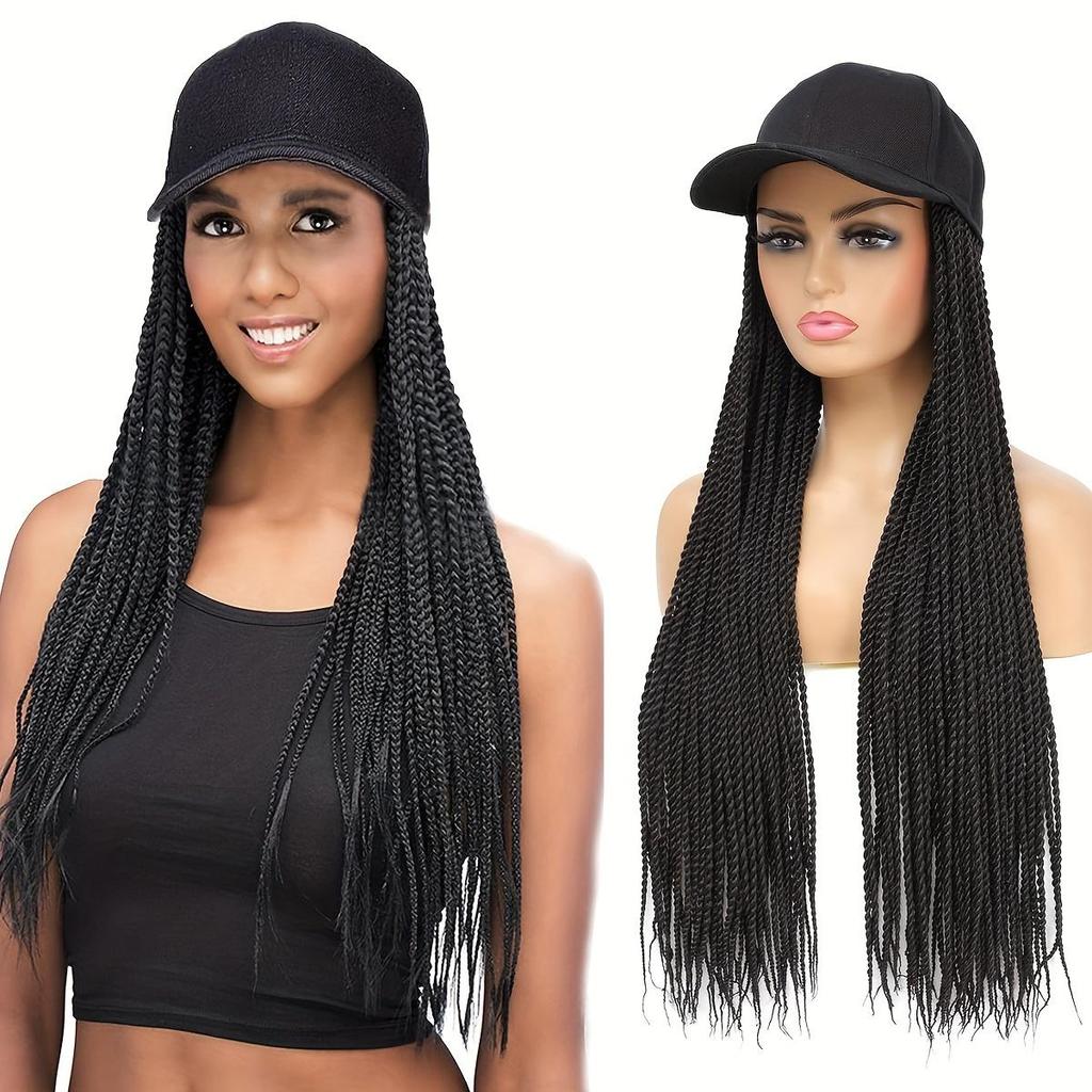 Стильный парик для бейсболки «Elegant Ombre» с косами длиной 28 дюймов — синтетические наращенные волосы для женщин, от черного до коричневого цвета