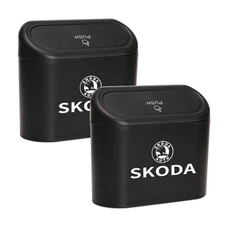 Автомобильный кейс для хранения, черный квадратный мусорный бак из АБС-пластика для Skoda Octavia MK2 MK3 2 3 A7 Fabia Karoq Kodiaq Superb Rapid Kamiq