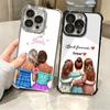 Best Friends Forever Girls Plating Phone Case For Iphone 16 17 Pro Max Air 16E 14 15 Plus 12 13 Mini Anti-Fall Airabag Cover