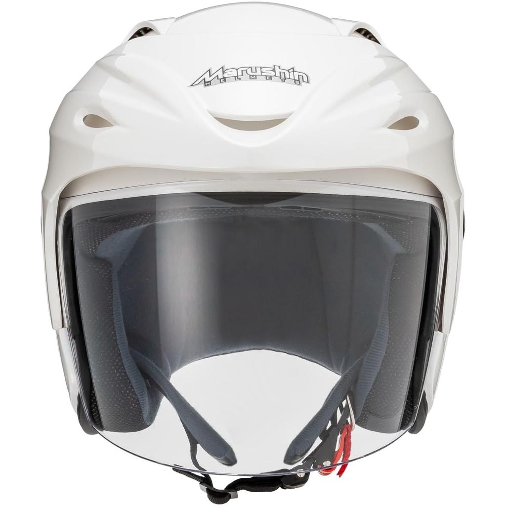 Marushin Jet Motorcycle Pearl One Size Fits Most M-380 Helmet, White, (57-60cm)