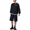 Li Ning China Series однотонный текст с вышивкой свободный круглый вырез свитер с длинным рукавом унисекс толстовка черный AWDSD83-1