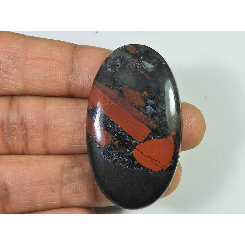 Натуральный Кровавик Пальмовый Кристалл 56 Карат. Овальный кабошон, отдельный драгоценный камень 25X44 мм SK-2588