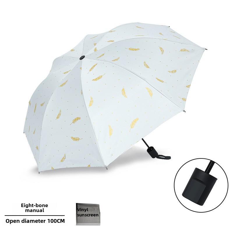 Компактный автоматический симпатичный солнцезащитный козырек и зонт с защитой от УФ-излучения для студентов - двойное использование для солнца и дождя