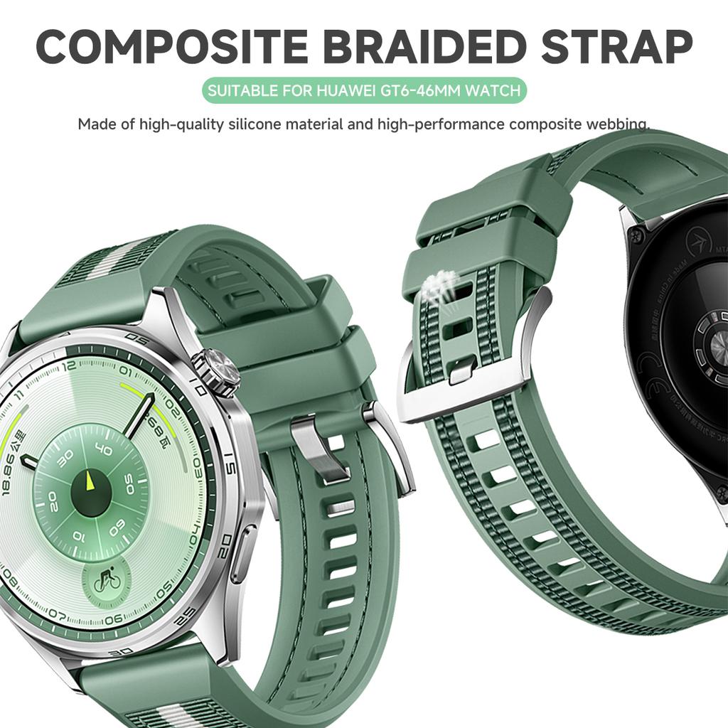 22mm Nylon Weave Silicone Strap for Huawei Watch GT6 Pro 46mm Band Wristband for Huawei GT5/GT4/GT3 46mm Bracelet Watchband