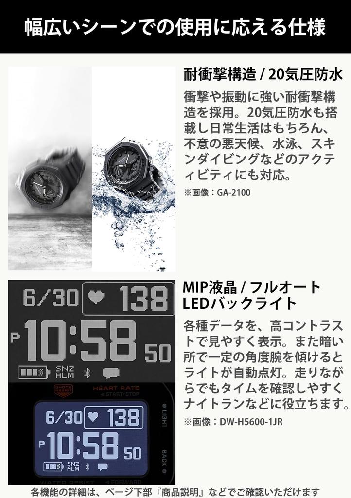 Часы Монитор сердечного ритма Bluetooth Черные [Casio] G-Shock G-SQUAD DW-H5600MB-1JR Мужские