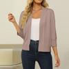Women's 3/4 Sleeve Cropped Cardigan Sweater Open Front Short Shrugs Cardigans Lightweight Sweaters