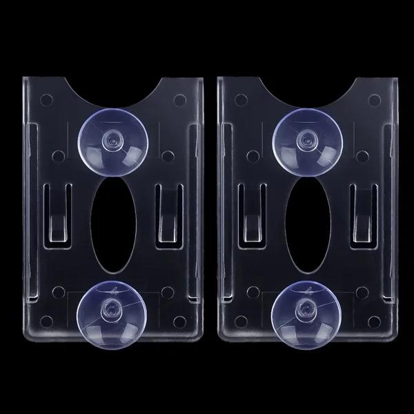 Car Windshield Parking ID Transparent Protective Card Holder Auto Cards Holders Tickets Suction Cup Clip Fastener IC Clips