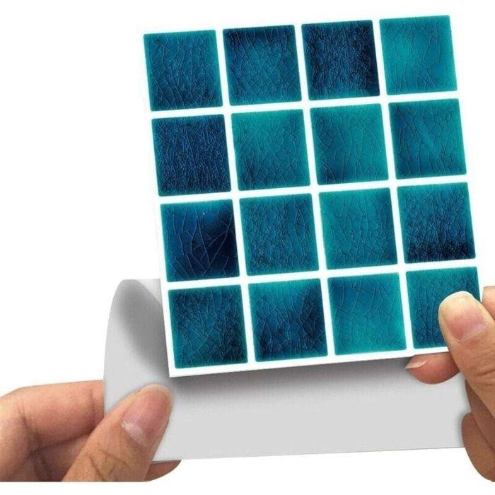 Stickers carrelage adhésifs - AIMOONSA - Imitation carreaux de ciment - 30 pièces 10x10 cm - Imperméable - Résistant chaleur 120°C