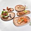 Creative Acacia Wood Fruit Plate Japanese Fruit Snack Plate Restaurant Food Plate Multifunctional Tray Teacup Tray