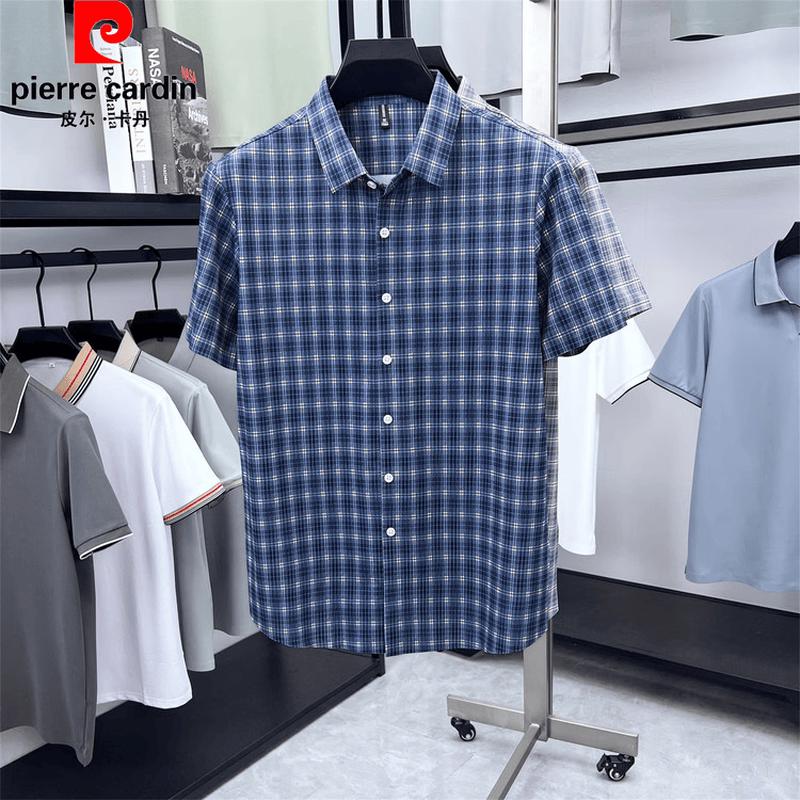 Pierre Cardin Men's Summer Plaid Short Sleeve Shirt