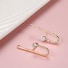 SIMJOO Geometric Lines Fashion Zircon Earrings Simple Design French Hook