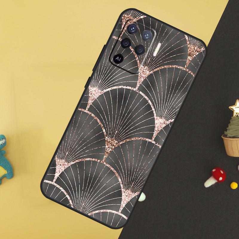 Роскошный художественный чехол с золотой фольгой для Oppo A96 A76 A16 A17 A57 A60 A40 A80 A18 A38 A58 A78 A98 A15 A54 A74 A94 A6 A5 Pro