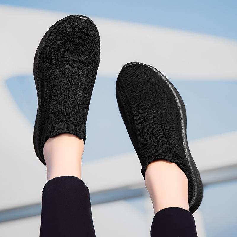Women's Shoes Couple New Casual Sports Shoes Running Shoes Soft-soled Lazy Shoes Flying Knitting