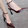 High Heels Women Sandals Sexy Pointed Toe Buckle Slippers Summer Shoes New Wedding Party Pumps Women Shoes Sandals Zapatos Mujer