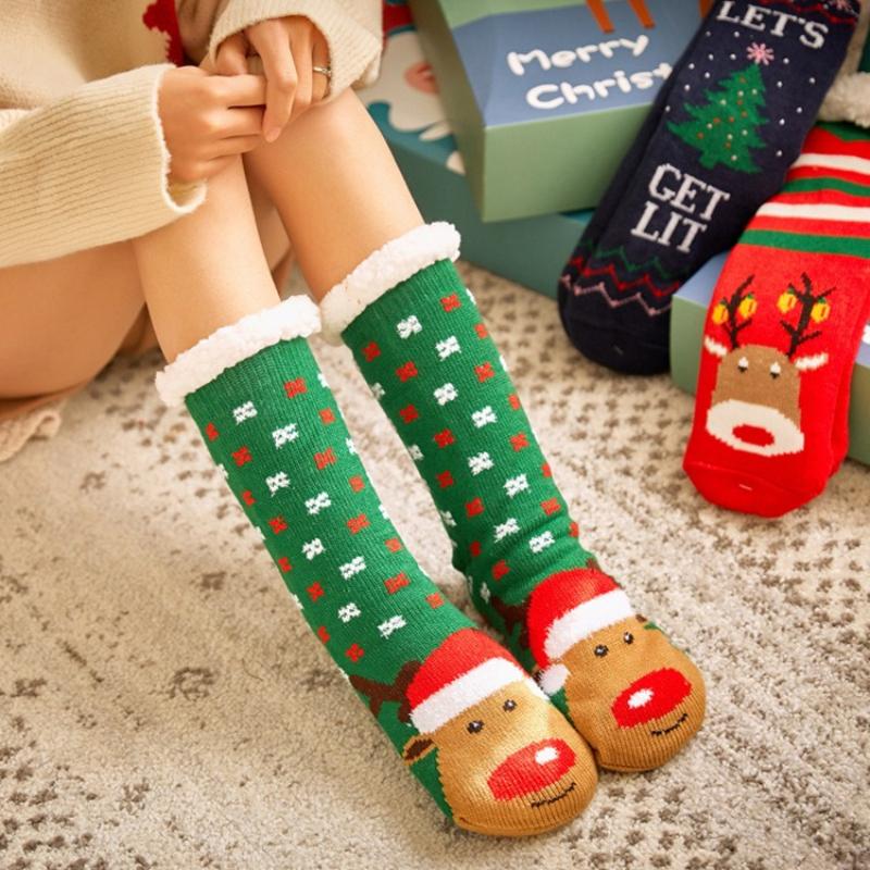 Women Winter Warm Soft Indoor Socks Cozy Plus Pile Carpet Sleeping Sock
