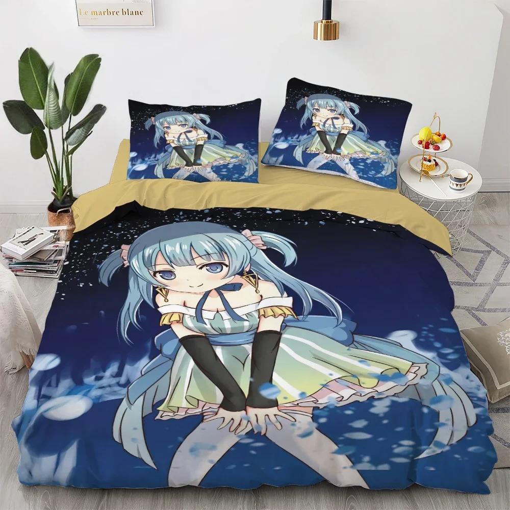 Комплект постельного белья Anime kawaii Япония Аниме loli Пододеяльник Детская спальня Мультфильм 3D Печатный пододеяльник Подарок в спальню