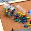 100Pcs Push Pins,Thumb Tacks for Bulletin Board,Stick Pins,Cork Board Wall Hangings Office Color Pins for Desk Organization