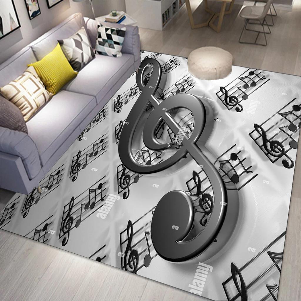 Music Note Carpet for Living Room Bedroom Hallway Balcony Entrance Doormat Floor Mat Large Soft Anti-slip Area Rug Home Decor
