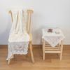 Elegant Vintage White Lace Tablecloth -Nordic Style Cover for Round and Square Tables, Sofas, and Appliances, Machine-Made with Floral Pattern