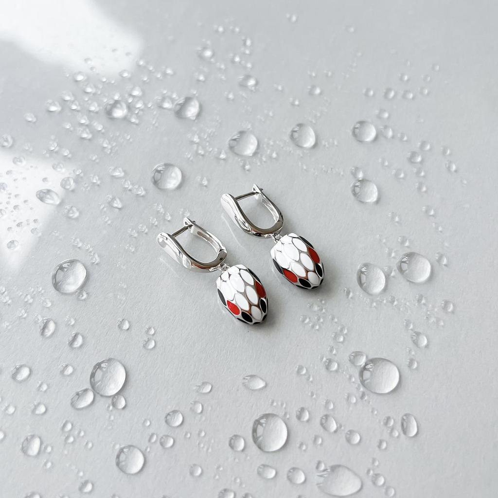 Серебряные серьги с емаллю (2151296)