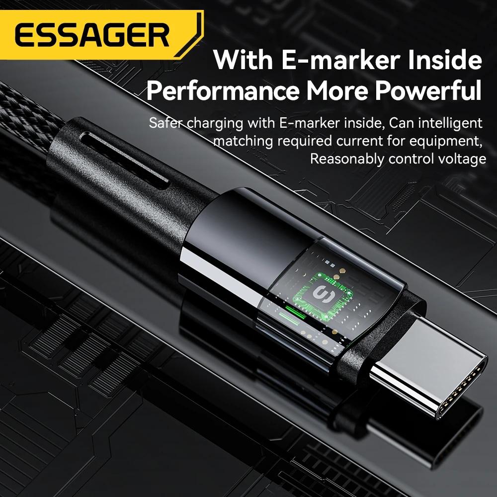 Essager 240 Вт сверхбыстрая зарядка Type-C, 67 Вт, USB-кабель для быстрой зарядки, 6A для Xiaomi 12Pro Redmi K50 Note 11Pro Black Shark 5Pro