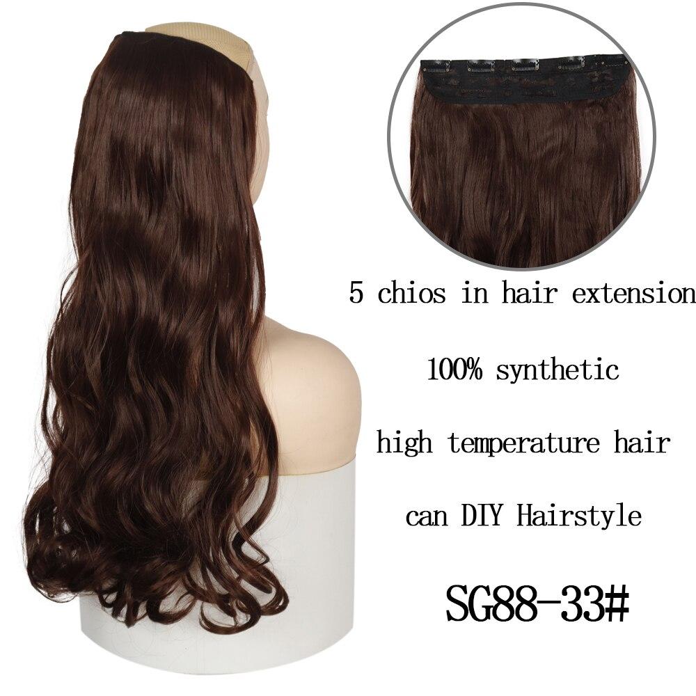 MISSQUEEN 22 Inches 5 Clip In Hair Extension Heat Resistant Fake Hairpieces Long Wavy Hairstyles Synthetic Clip In On Hair Extensions