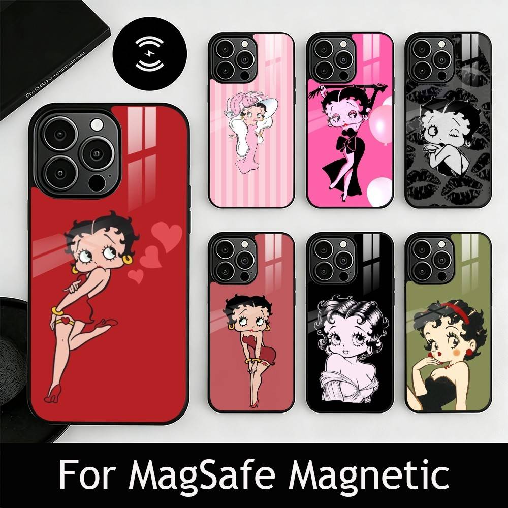 Чехол для телефона Be-Tty Boo-P для iPhone 17, 16, 15, 14, 13, 12, 11 Plus, Pro, магнитный с беспроводной зарядкой Magsafe