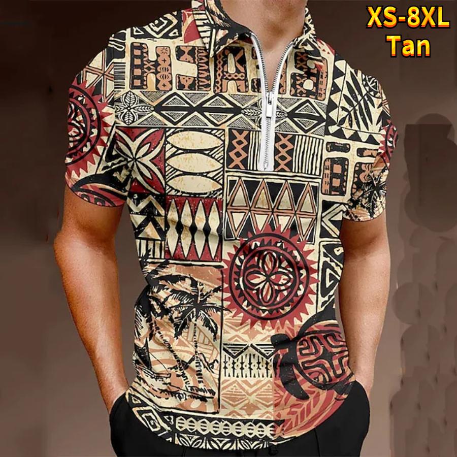 Повседневная футболка с лацканами, молодежная мужская модная футболка на молнии, футболка с коротким рукавом, мужская футболка с 3D цветным принтом