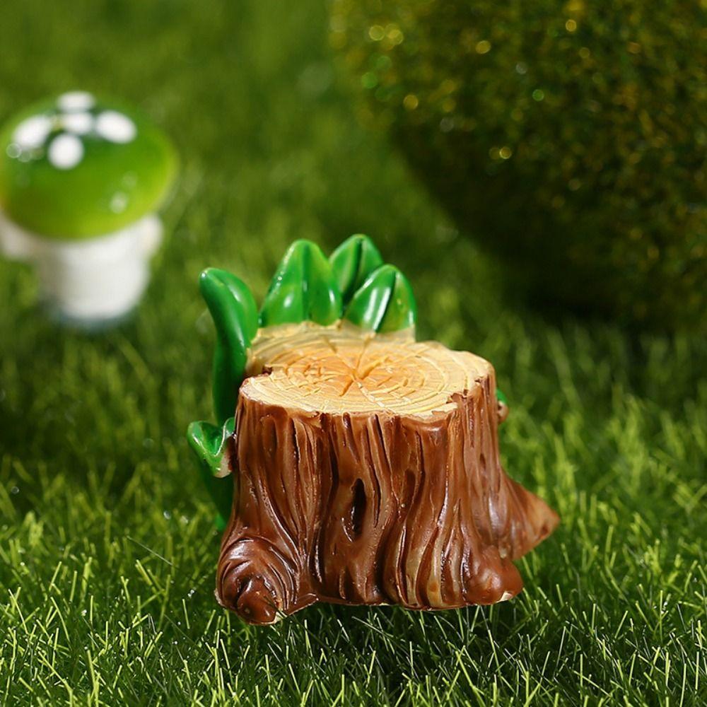 Creative Cute Simulation Tree Stump Cartoon DIY Resin Small Tree Stump Tree Stump Shape Tree Stump Ornaments Courtyard