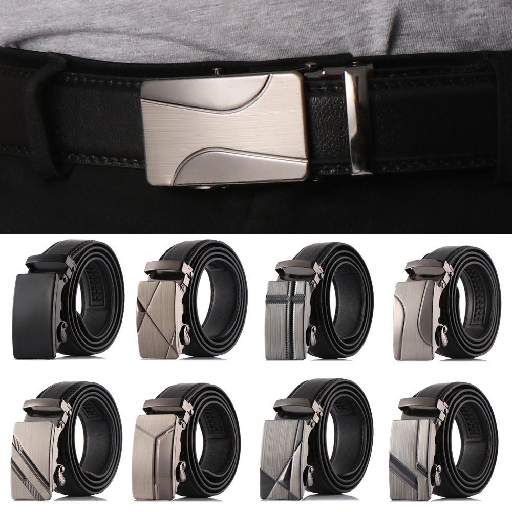 Роскошные высококачественные ремни с автоматической пряжкой, кожаные ремни с застежкой-храповиком