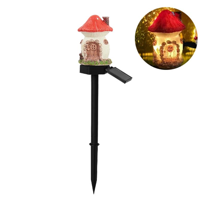 Светодиодный солнечный газонный светильник Multi Craft Miniature Fairy House, работающий на солнечной энергии, уличный декор, светодиодный садовый светильник из смолы для коттеджа, рождественская лампа