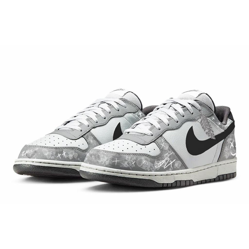 Nike Большая загадочная коробка Xingji Износостойкие Нескользящие Низкие кеды для скейтборда Мужские Серый Белый Черный 355152-017(Team1993-S-BOX)