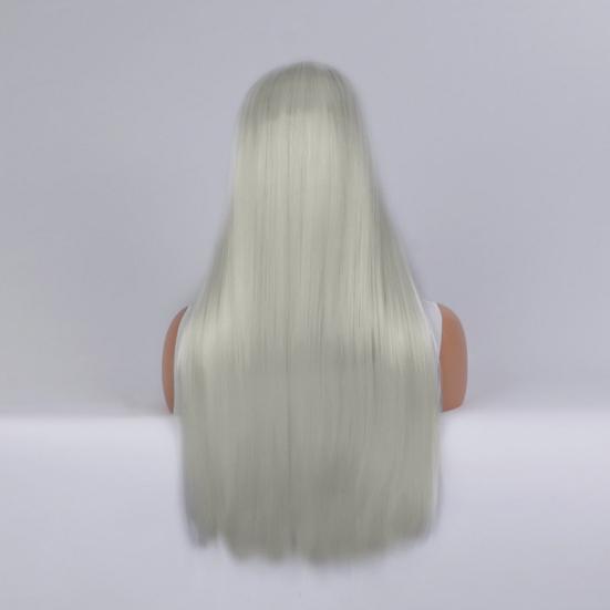 Женский длинный прямой парик, средняя часть, натуральные шелковистые термостойкие высокотемпературные волокна, костюм для вечеринки, косплей, красочные синтетические волосы