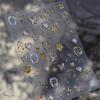 Серебряная Фольга Каллиграфия Красивая Роза Луна Навсегда 5D Наклейки для Ногтей Крутые Элегантные Каллиграфические Слова Рельефная Наклейка для Ногтей Маникюр