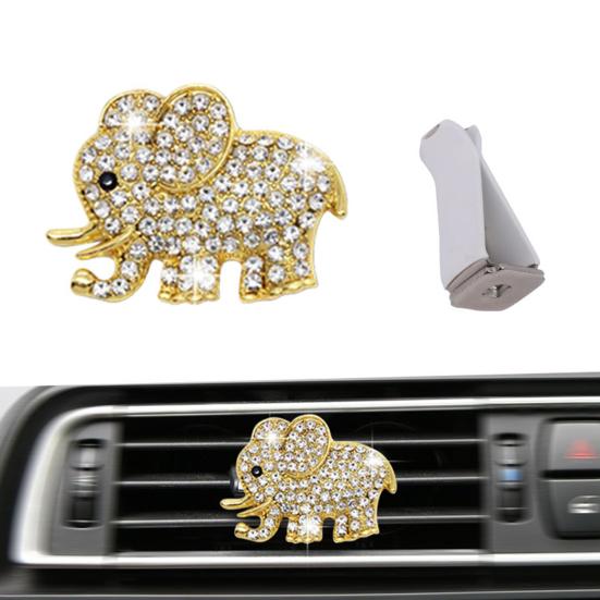 Автомобильный освежитель воздуха, вентиляционный зажим, роскошный горный хрусталь, сплав, слон, автоматическое украшение на выходе воздуха, диффузор для ароматерапии, аксессуары для салона автомобиля