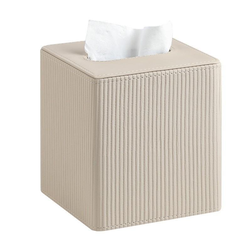Square Leather Tissue Box Holder Modern Minimalist Home Hotel Living Room Bedroom Dining Car Waterproof Multi-Use