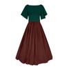 Women's Renaissance Medieval Costume Dress, Off Shoulder Lace-Up Corset Gown for Halloween and Cosplay