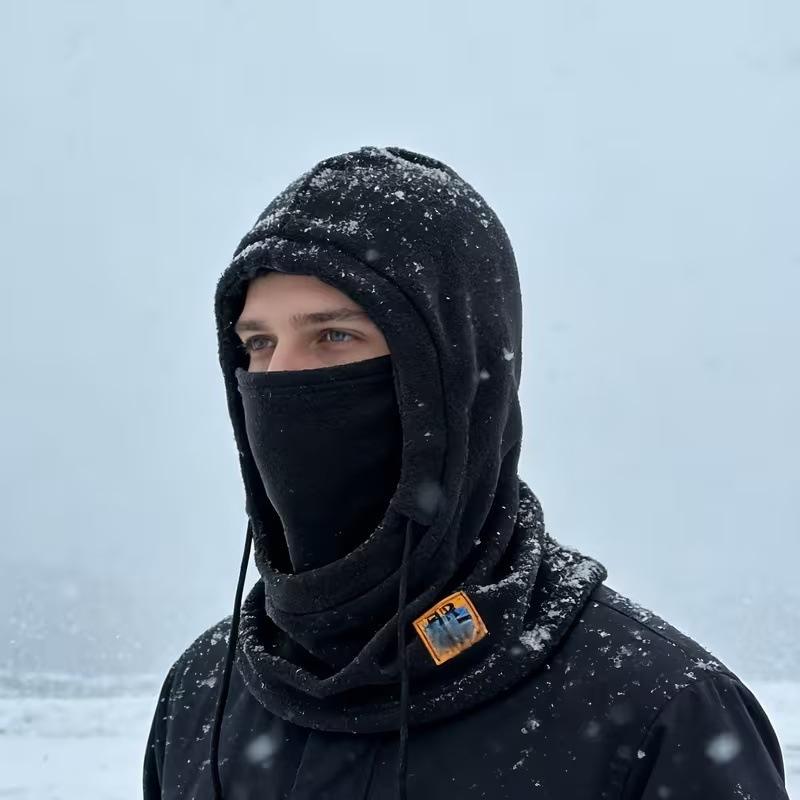 Warm hats, winter men's and women's cycling windproof masks, cold-proof headgear, scarf, integrated hat belt, mask scarf.