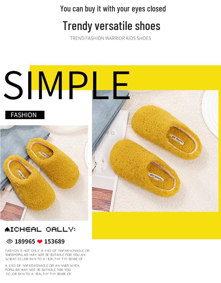 Зима 2025 Уличные Женские Плюшевые Меховые Шлепанцы Корейского Стиля с Закрытым Носком