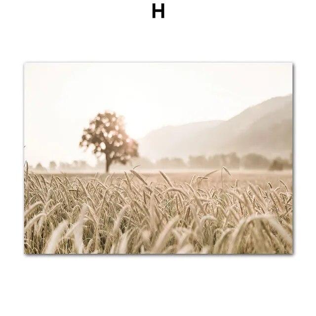 Бохо природный пейзаж озеро волна пальма фреска скандинавские постеры настенная живопись на холсте и принты картинки для декора гостиной