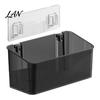 Wall Mounted Storage Organizer Wall-mounted Rack, Transparent Plastic Space Saving Bin, Bedroom Shelf Self Adhesive No Drill Container for Toiletries