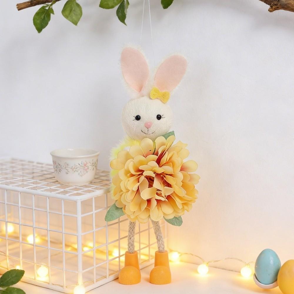 Soft Plush Easter Bunny Ornament Cartoon Easter Bunny Doll Rabbit Hanging Pendant Festival Gift