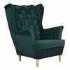 Carol Scandinavian Family Furniture Wing Chair Bottle Green, Green