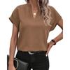 Women's Fashion Casual Summer Solid Color Short Sleeve V-Neck Blouses & Shirts