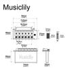 Musiclily Pro Modern 2-точечный блок тремоло, бридж 40 мм, цельный латунный блок для электрогитары Squier Strat, хром 10,5 мм,