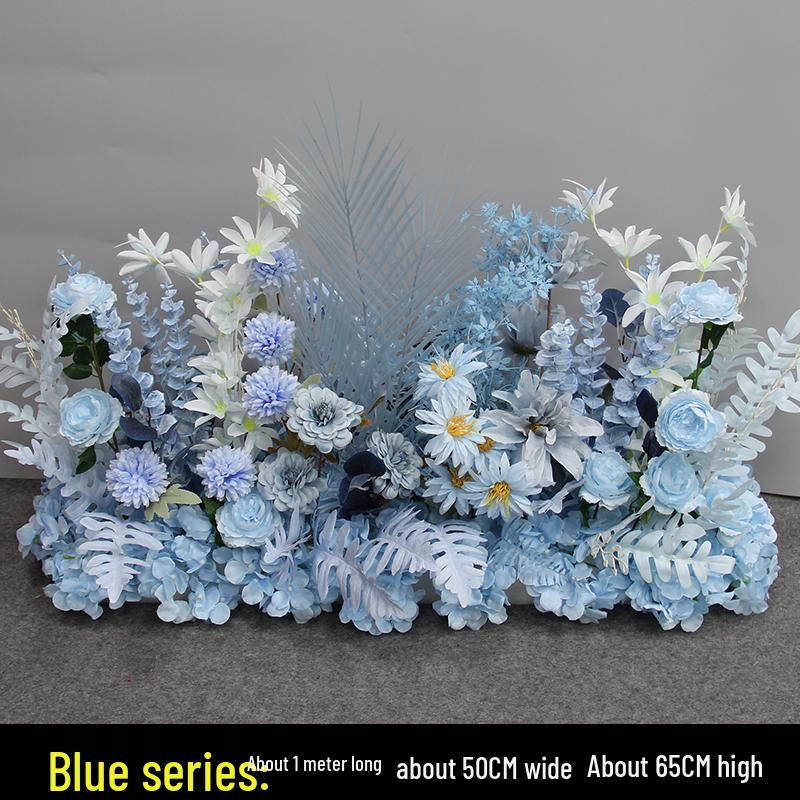 Wedding Aisle Floral Arrangement: Artificial Flower Basket & Row Decoration