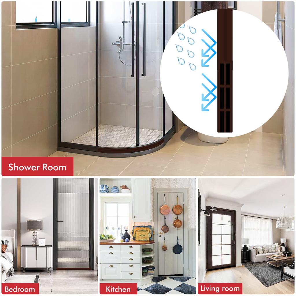 2 шт. в упаковке ограничитель сквозняка двери Дверной проем для наружных и внутренних дверей Нижнее уплотнение двери Пыле- и шумоизоляция Устранение атмосферных воздействий Изолятор защиты от сквозняка